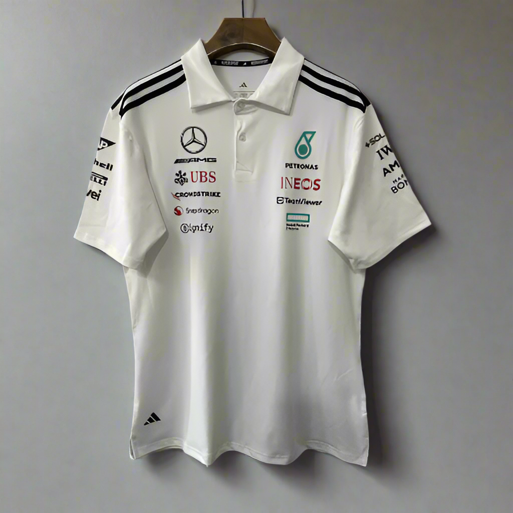 Mercedes AMG Petronas F1 Team White Polo Shirt