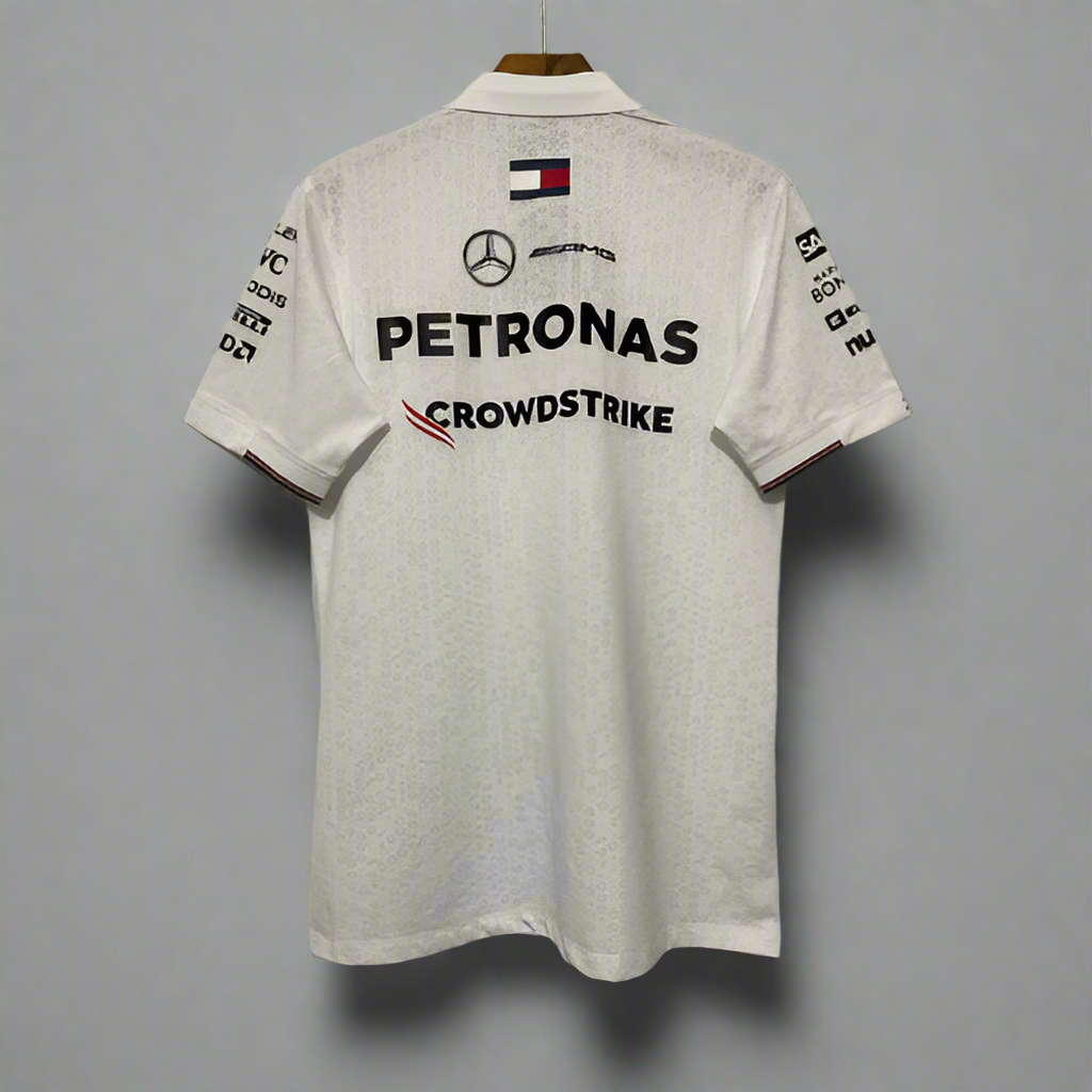Mercedes AMG Petronas F1 2023 White Polo Shirt