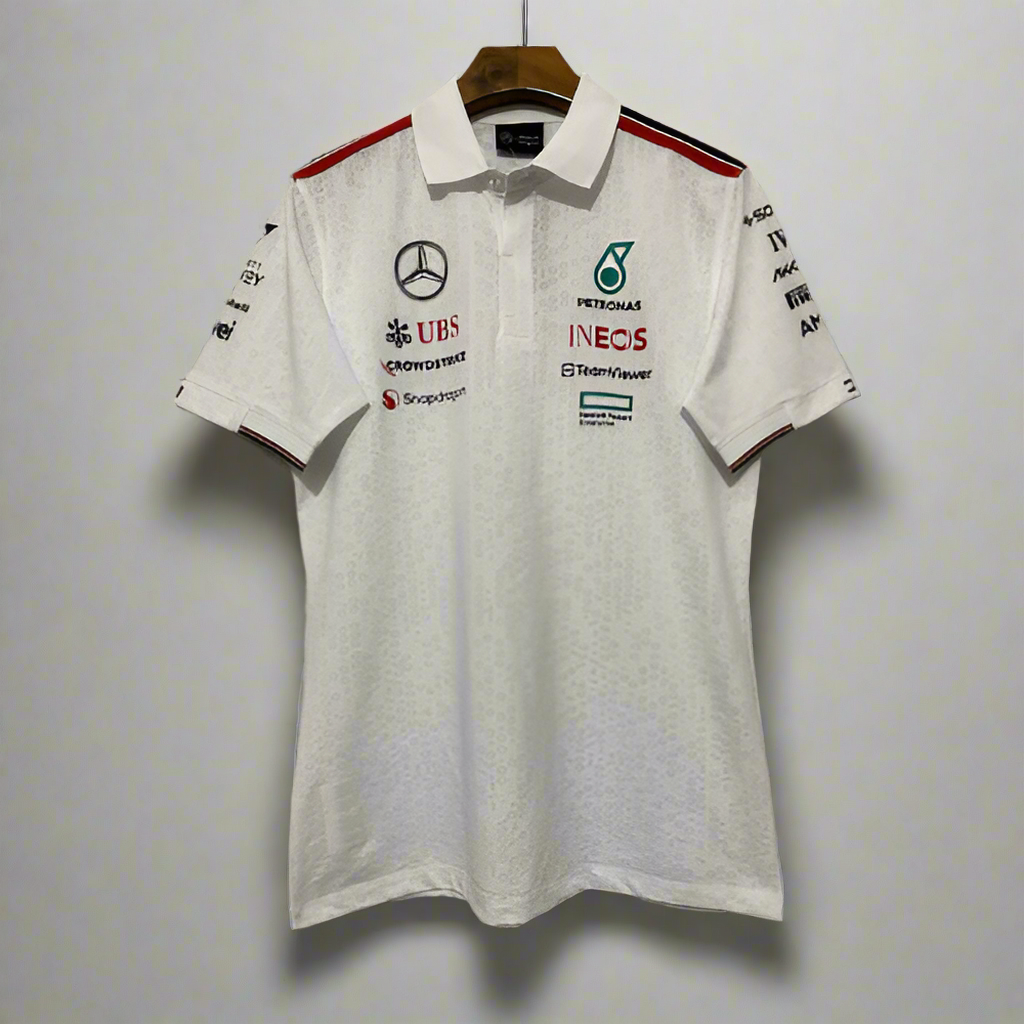 Mercedes AMG Petronas F1 2023 White Polo Shirt