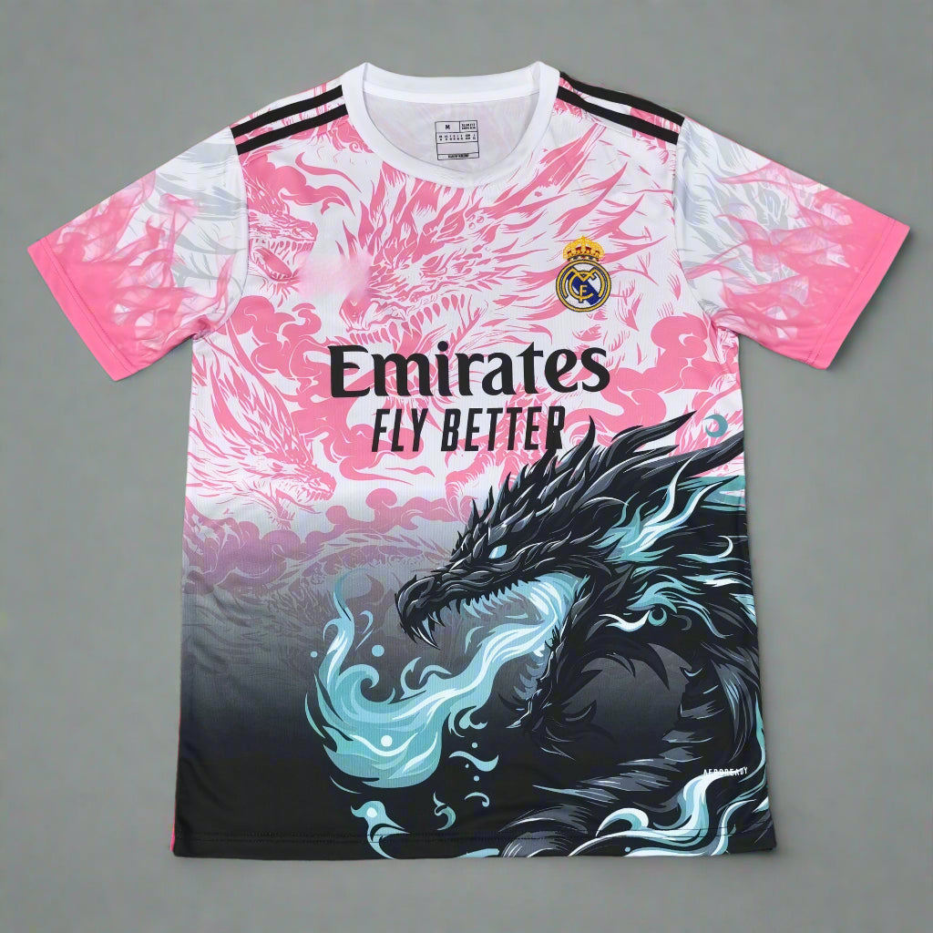 Real Madrid Pink & Blue Dragon Special Edition Jersey 25 26 Season
